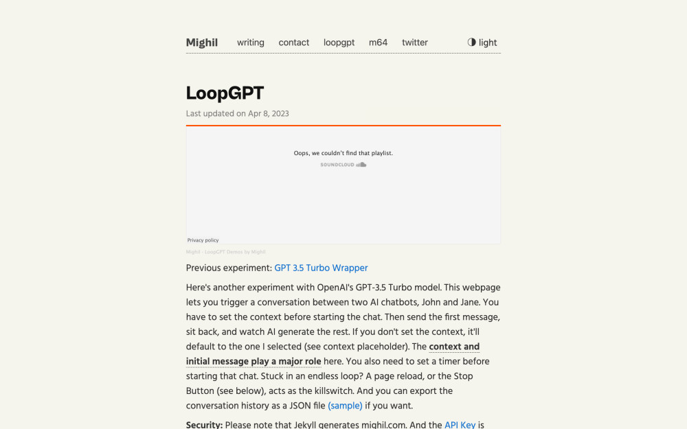 LoopGPT